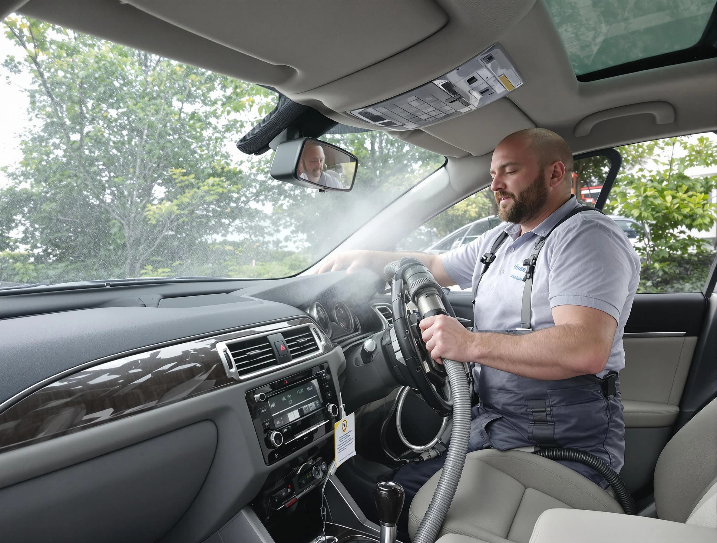 Santaquin Air Duct Cleaning specialist performing professional car duct cleaning in Santaquin